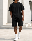 Mivanity Men's Polyester Workout T-Shirt Shorts Sets