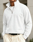 Mivanity Men's Premium Cotton Quarter-Zip Polo Sweatshirt