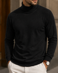Mivanity Men's Premium Turtleneck Sweater Classic Slim Fit Knit Pullover