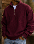 Mivanity Men's Premium Waffle Knit Quarter Zip Pullover Casual Outdoor Sweater