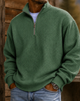 Mivanity Men's Premium Waffle Knit Quarter Zip Pullover Casual Outdoor Sweater