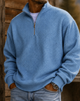 Mivanity Men's Premium Waffle Knit Quarter Zip Pullover Casual Outdoor Sweater