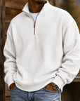 Mivanity Men's Premium Waffle Knit Quarter Zip Pullover Casual Outdoor Sweater