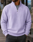 Mivanity Men's Premium Waffle Knit Quarter Zip Sweater Outdoor Casual Pullover