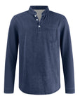 Mivanity Men's Retro Casual Solid Color Long Sleeve Henley With Shirts