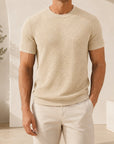 Mivanity Men's Ribbed Crew Neck Knit T-Shirts