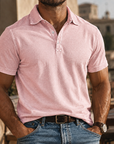 Mivanity Men's Rugged Washed Cotton Polo Shirt