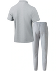 Mivanity Men's Short-Sleeve Shirt Long Pants 2-Piece Summer Sets