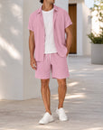Mivanity Men's Short-Sleeve Shirt Shorts 2-Piece Summer Sets