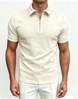Mivanity Men's Short Sleeve Zip Polo
