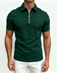 Mivanity Men's Short Sleeve Zip Polo