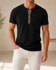 Mivanity Men's Slim-Fit Short-Sleeve Henley T-Shirts