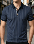 Mivanity Men's Slim Fit Striped Polo Shirts
