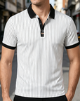 Mivanity Men's Slim Fit Striped Polo Shirts