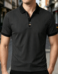 Mivanity Men's Slim Fit Striped Polo Shirts