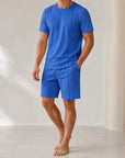 Mivanity Men's Solid Color T-Shirt Shorts Sets