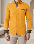 Mivanity Men's Stretch Color-Block Square Collar Shirts