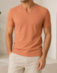 Mivanity Men's Stretch Vertical Stripe Short-Sleeve T-Shirts