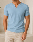Mivanity Men's Stretch Vertical Stripe Short-Sleeve T-Shirts