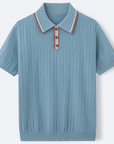 Mivanity Men's Striped Cable Knit Polo Shirts