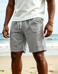 Mivanity Men's Stylish Casual Striped Hawaiian Vacation Shorts