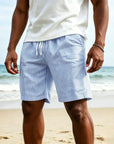 Mivanity Men's Stylish Casual Striped Hawaiian Vacation Shorts