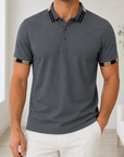 Mivanity Men's Summer Contrast Collar Short-Sleeve Shirts