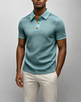 Mivanity Men's Summer Waffle Polo