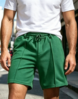 Mivanity Men's Textured Daily Casual Shorts Drawstring Elastic Waist Shorts