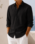 Mivanity Men's Textured Long Sleeve Button-Down Shirt