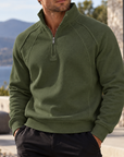 Mivanity Men's Textured Raglan Quarter-Zip Pullover Sweatshirt
