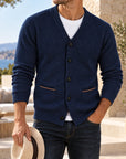Mivanity Men's Textured V-Neck Knit Cardigans