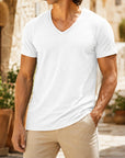 Mivanity Men's V-Neck Short-Sleeve T-Shirts