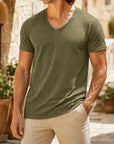 Mivanity Men's V-Neck Short-Sleeve T-Shirts