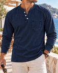 Mivanity Men's Vintage Washed Henley Shirts