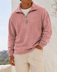 Mivanity Men's Vintage Washed Lightweight Quarter-Zip Pullover