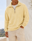 Mivanity Men's Vintage Washed Lightweight Quarter-Zip Pullover