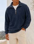 Mivanity Men's Vintage Washed Lightweight Quarter-Zip Pullover