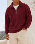 Mivanity Men's Vintage Washed Lightweight Quarter-Zip Pullover