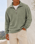 Mivanity Men's Vintage Washed Lightweight Quarter-Zip Pullover