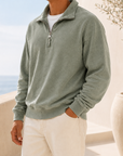Mivanity Men's Vintage Washed Lightweight Quarter-Zip Pullover