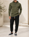 Mivanity Men's Warm Fleece-Lined Hooded Jacket Pants Sets