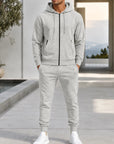Mivanity Men's Warm Fleece-Lined Hooded Jacket Pants Sets