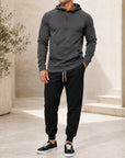 Mivanity Men's Warm Fleece-Lined Hooded Jacket Pants Sets