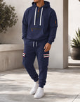 Mivanity Men's Warm Fleece-Lined Hooded Jacket Pants Sets