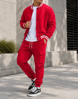 Mivanity Men's Warm Fleece-Lined Jacket Pants Sets