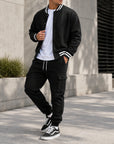 Mivanity Men's Warm Fleece-Lined Jacket Pants Sets