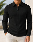 Mivanity Men's Zip-Up Waffle Knit Shirts