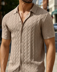 Mivanity Modern Soft Cable Knit Shirts