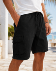 Mivanity Multi-Pocket Utility Cargo Pants Stylish Lace-up Casual Bermuda Shorts